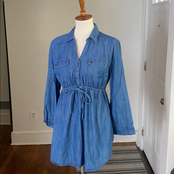 Motherhood Maternity Drawstring Waist Denim Top Small - Picture 4 of 5